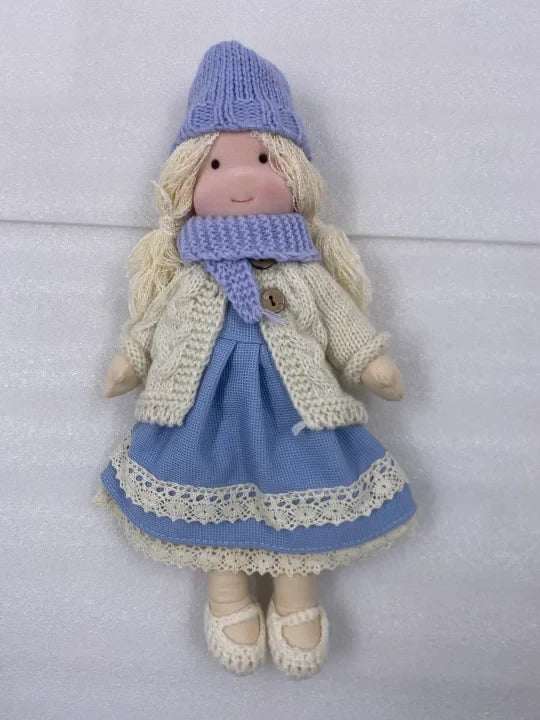 Lalka Waldorf ręcznie wykonana z ekologicznych materiałów, miękka pluszowa zabawka dla dzieci powyżej 3 roku 0