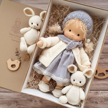 Lalka Waldorf z miękkiej bawełny, ręcznie robiona dla dziewczynek, bezpieczna i inspirująca do 0