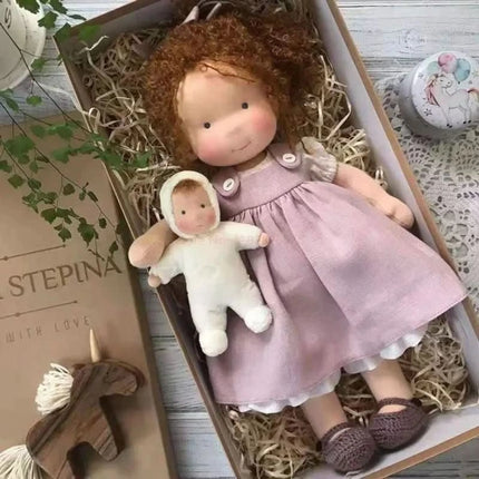 Lalka Waldorf z miękkiej bawełny, ręcznie robiona dla dziewczynek, bezpieczna i inspirująca do 4