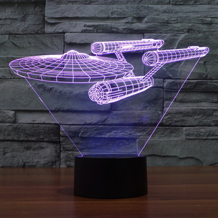 Lampa LED 3D Starship z Iluzją Optyczną – Wielokolorowe Oświetlenie do Sypialni 2
