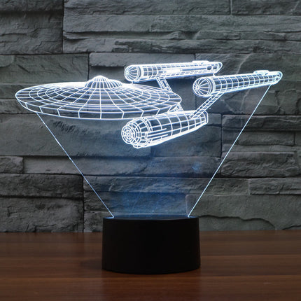 Lampa LED 3D Starship z Iluzją Optyczną – Wielokolorowe Oświetlenie do Sypialni 3