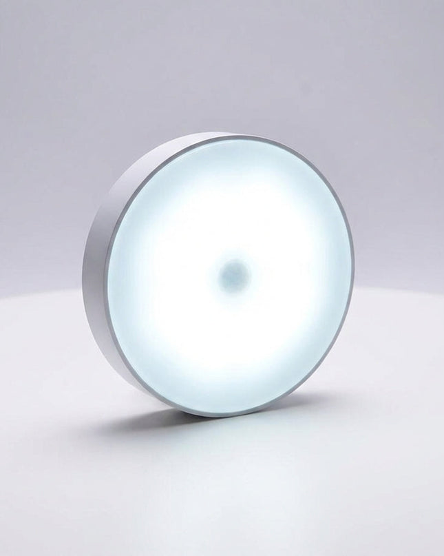 Lampa LED z czujnikiem ruchu i regulacją jasności, bezprzewodowa, okrągła, biała 0