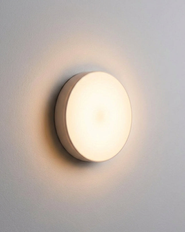 Lampa LED z czujnikiem ruchu i regulacją jasności, bezprzewodowa, okrągła, biała 2