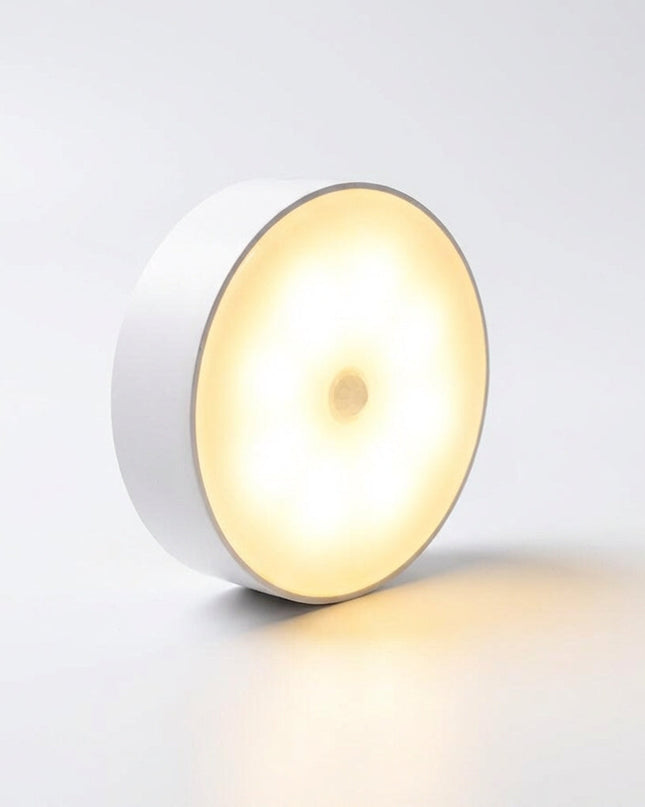Lampa LED z czujnikiem ruchu i regulacją jasności, bezprzewodowa, okrągła, biała 5