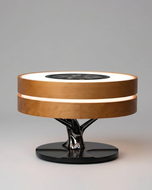 Lampa LED z głośnikiem Bluetooth i bezprzewodowym ładowaniem, elegancka lampa sufitowa z dre 1