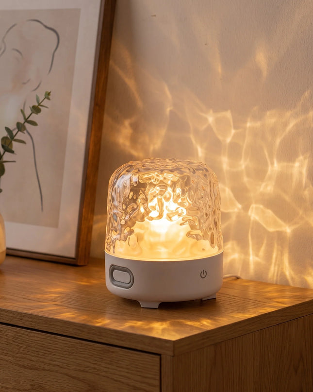 Lampa nastrojowa z głośnikiem Bluetooth, regulowane światło, szklane kryształowe wykończenie, 0