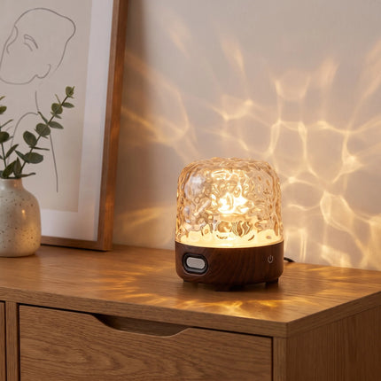 Lampa nastrojowa z głośnikiem Bluetooth, regulowane światło, szklane kryształowe wykończenie, 2