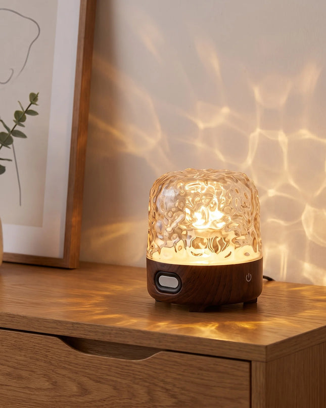 Lampa nastrojowa z głośnikiem Bluetooth, regulowane światło, szklane kryształowe wykończenie, 2