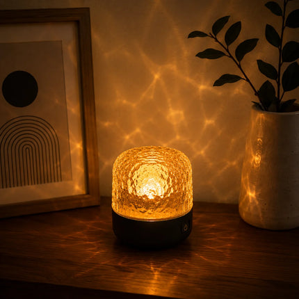 Lampa nastrojowa z głośnikiem Bluetooth, regulowane światło, szklane kryształowe wykończenie, 3