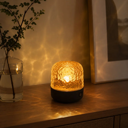 Lampa nastrojowa z głośnikiem Bluetooth, regulowane światło, szklane kryształowe wykończenie, 4