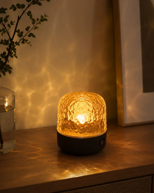 Lampa nastrojowa z głośnikiem Bluetooth, regulowane światło, szklane kryształowe wykończenie, 4