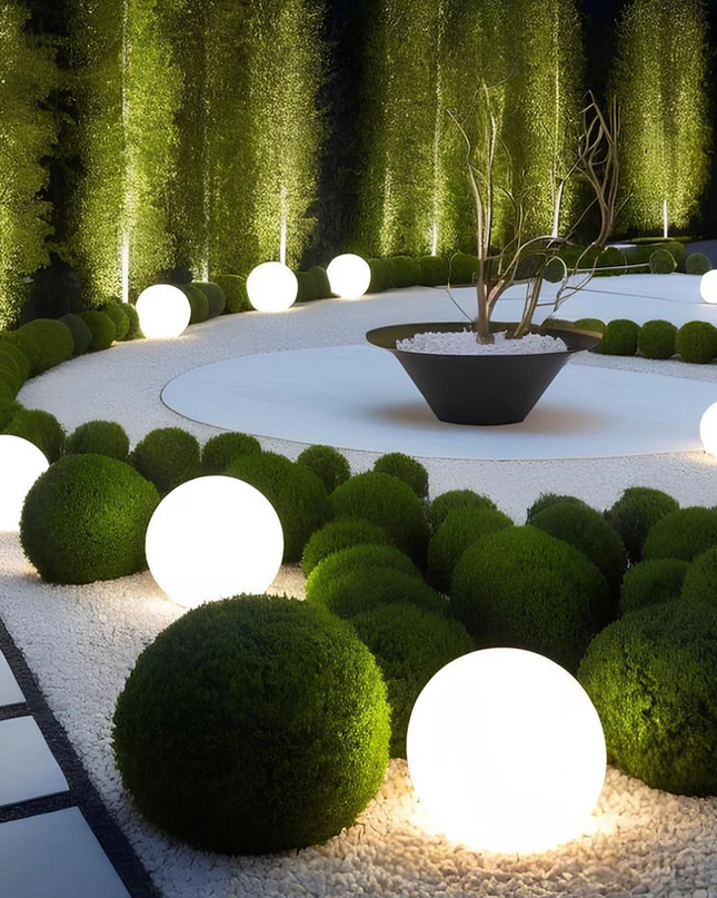 Lampa Ogrodowa Kula LED Solarna 15-60 cm – Nowoczesna, Odporna na Warunki Atmosferyczne, Automatyczne Światło do Ogrodu 1