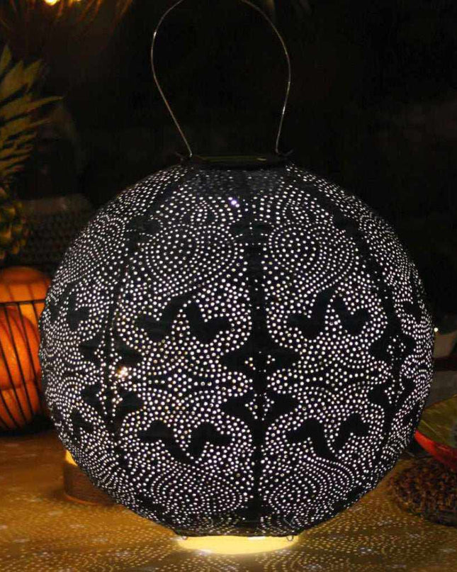 Lampa Ogrodowa Kula z Ręcznie Odbitym Wzorem Marrakeszu - Słoneczna Lampa do Ogrodu, 30 cm, Ekologiczne Zasilanie 2