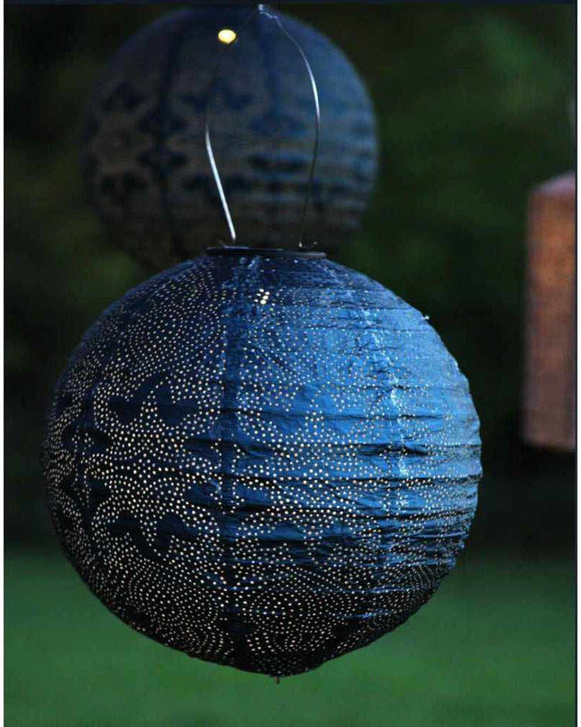 Lampa Ogrodowa Kula z Ręcznie Odbitym Wzorem Marrakeszu - Słoneczna Lampa do Ogrodu, 30 cm, Ekologiczne Zasilanie 4