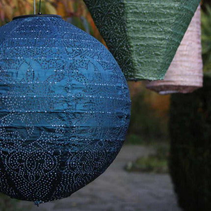 Lampa Ogrodowa Kula z Ręcznie Odbitym Wzorem Marrakeszu - Słoneczna Lampa do Ogrodu, 30 cm, Ekologiczne Zasilanie 6