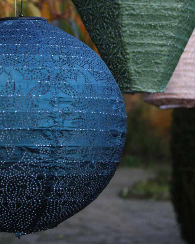 Lampa Ogrodowa Kula z Ręcznie Odbitym Wzorem Marrakeszu - Słoneczna Lampa do Ogrodu, 30 cm, Ekologiczne Zasilanie 6