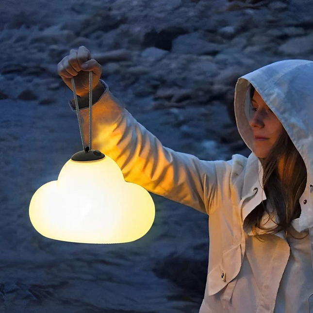 Lampa Ogrodowa LED w Kształcie Chmury – Mlecznobiała, Wodoodporna, Metal/Akryl do Ogrodu 4