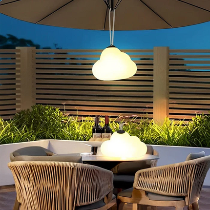 Lampa Ogrodowa LED w Kształcie Chmury – Mlecznobiała, Wodoodporna, Metal/Akryl do Ogrodu 7