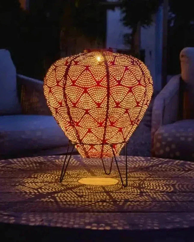 Lampa Ogrodowa Słoneczna w Kształcie Balonu – Metalowe Oświetlenie Zewnętrzne z Automatycznym Włączaniem, 26 cm x 30 cm 0