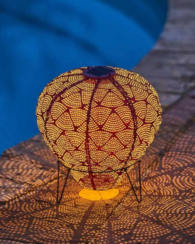 Lampa Ogrodowa Słoneczna w Kształcie Balonu – Metalowe Oświetlenie Zewnętrzne z Automatycznym Włączaniem, 26 cm x 30 cm 1