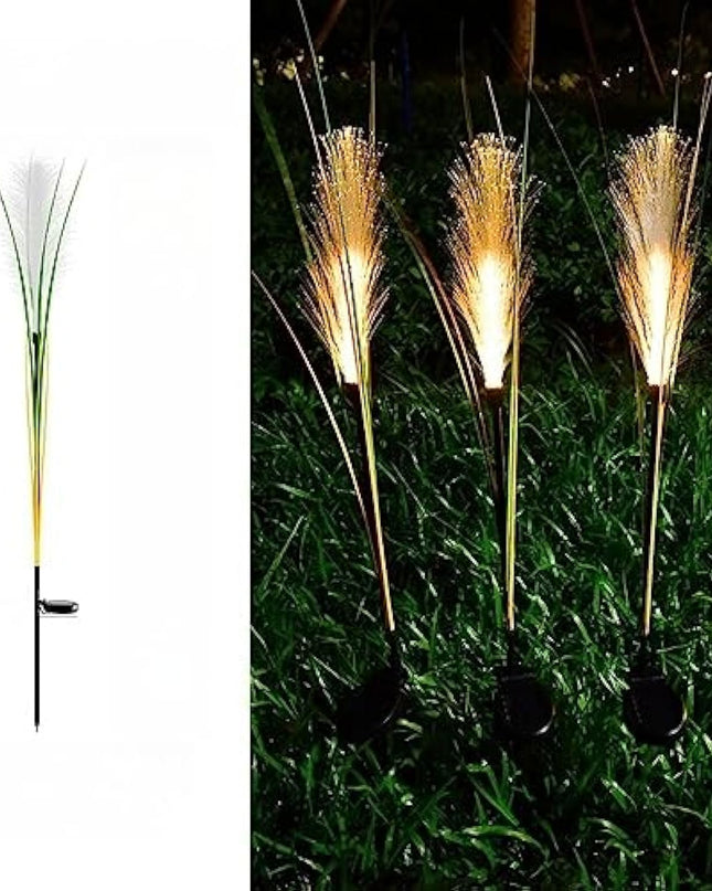 Lampa Ogrodowa Solarna z Trzciny – 4 Sztuki, Naturalny Design do Ogrodu, Automatyczne Włączanie, Odporna na Warunki Atmosferyczne 3