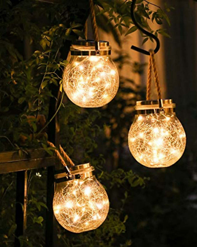 Lampa Ogrodowa Solarne ze Szkła – 4 Sztuki z Efektem Lodowych Szczelin, Nowoczesne Lampy do Ogrodu 2