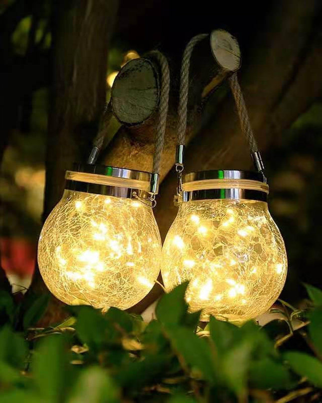 Lampa Ogrodowa Solarne ze Szkła – 4 Sztuki z Efektem Lodowych Szczelin, Nowoczesne Lampy do Ogrodu 3