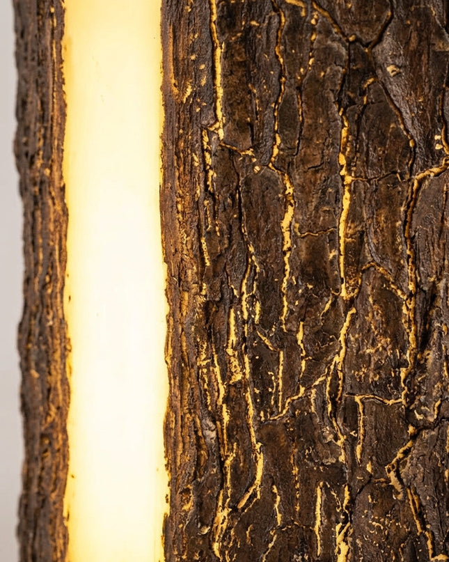 Lampa ogrodowa stojąca LED w naturalnym stylu pnia drzewa, idealna do rustykalnych ogrodów, 2