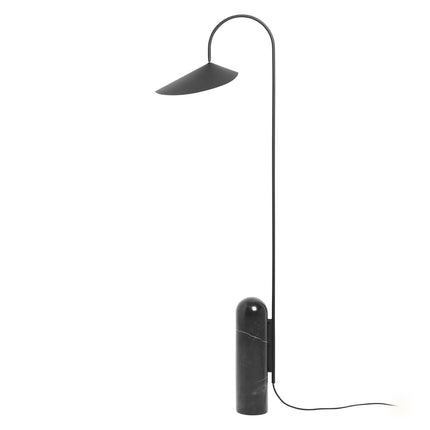 Lampa Podłogowa Czarna z Metalu i Marmuru – Elegancka Stojąca Lampa o Wysokości 136 cm do Nowoczesnych Wnętrz 0