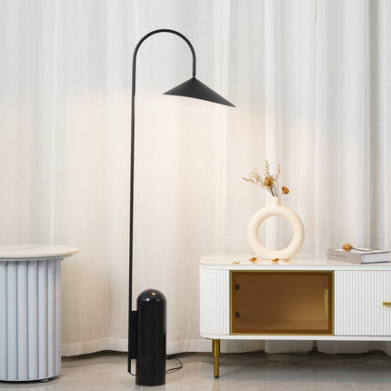 Lampa Podłogowa Czarna z Metalu i Marmuru – Elegancka Stojąca Lampa o Wysokości 136 cm do Nowoczesnych Wnętrz 8