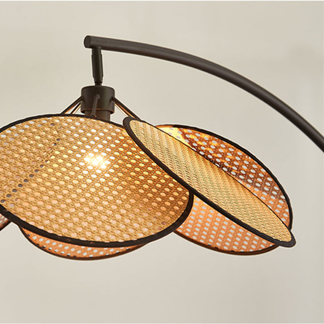 Lampa Podłogowa Rattanowa z Metalową Podstawą – Naturalny Design, Ciepłe Światło, 180 cm Wysokości 7