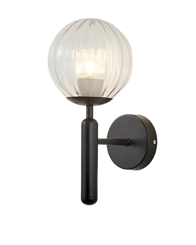 Lampa Ścienna Clair z Szkła i Metalu w Stylu Vintage – Elegancki Kinkiet Ścienny LED E27 do Nowoczesnych Wnętrz 0