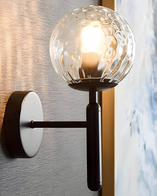 Lampa Ścienna Clair z Szkła i Metalu w Stylu Vintage – Elegancki Kinkiet Ścienny LED E27 do Nowoczesnych Wnętrz 1