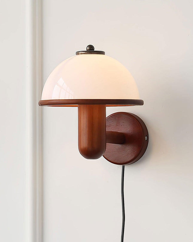 Lampa Ścienna z Drewna Dębowego i Białym Abażurem – Nowoczesny Kinkiet Ścienny do Wnętrz 6