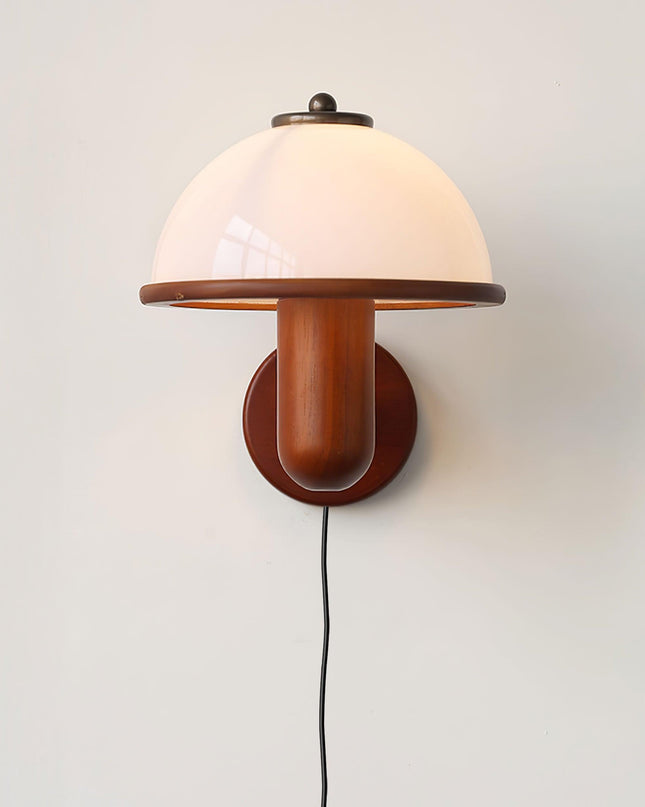 Lampa Ścienna z Drewna Dębowego i Białym Abażurem – Nowoczesny Kinkiet Ścienny do Wnętrz 7