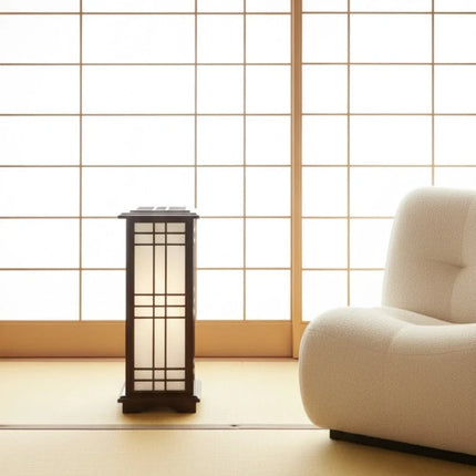 Lampa Shoji z ciepłym światłem i drewnianą ramą w japońskim stylu, idealna do dekoracji 5