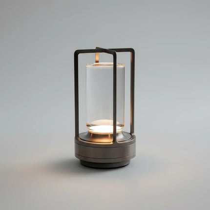 Lampa stołowa bezprzewodowa LED w skandynawskim designie, ciepła biel z czarnym wy 1