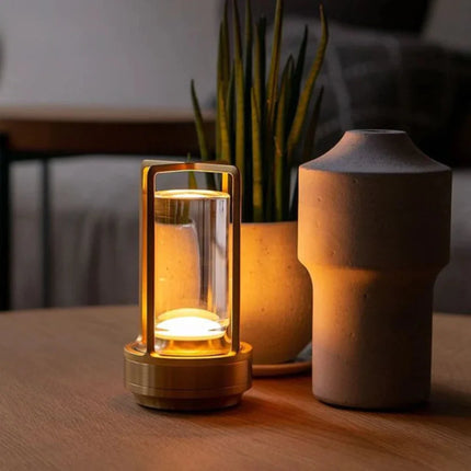 Lampa stołowa bezprzewodowa LED w skandynawskim designie, ciepła biel z czarnym wy 3