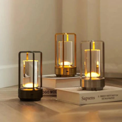 Lampa stołowa bezprzewodowa LED w skandynawskim designie, ciepła biel z czarnym wy 4