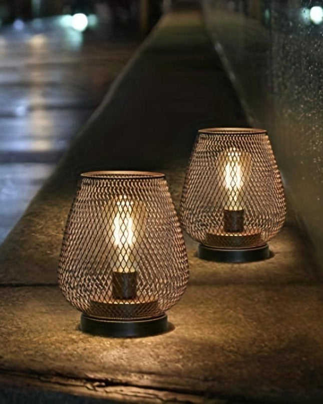 Lampa stołowa bezprzewodowa LED z ciepłym światłem, zestaw 2 sztuk z siateczkowym 4