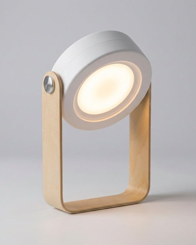 Lampa stołowa bezprzewodowa LED z dotykowym sterowaniem, nowoczesny design w drewnie i metalu, 2