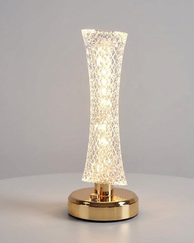 Lampa stołowa bezprzewodowa LED z kryształowym wykończeniem, regulowane odcienie światła, w eleg 1