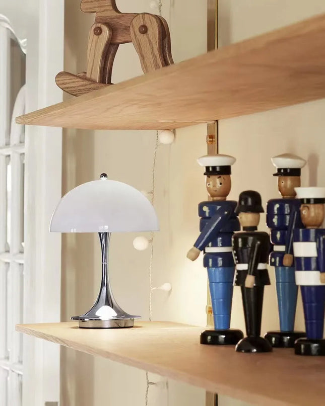 Lampa Stołowa Bezprzewodowa LED z Regulacją Jasności – Minimalistyczna Lampka Nocna do Sypialni i Salonu 10