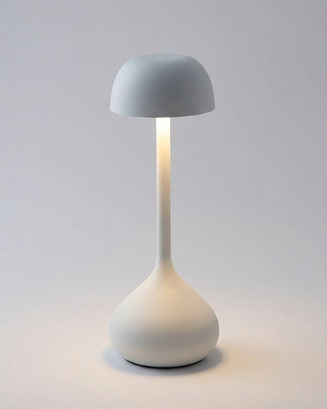 Lampa stołowa bezprzewodowa LED z regulacją jasności w nowoczesnym designie grzybka, wykonana z 0