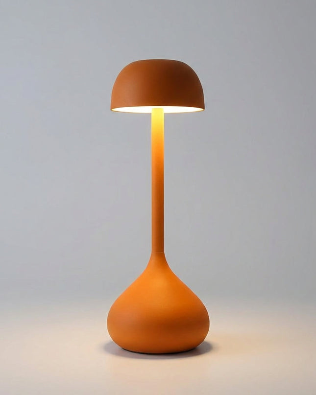 Lampa stołowa bezprzewodowa LED z regulacją jasności w nowoczesnym designie grzybka, wykonana z 2
