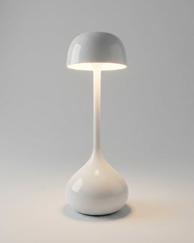 Lampa stołowa bezprzewodowa LED z regulacją jasności w nowoczesnym designie grzybka, wykonana z 4