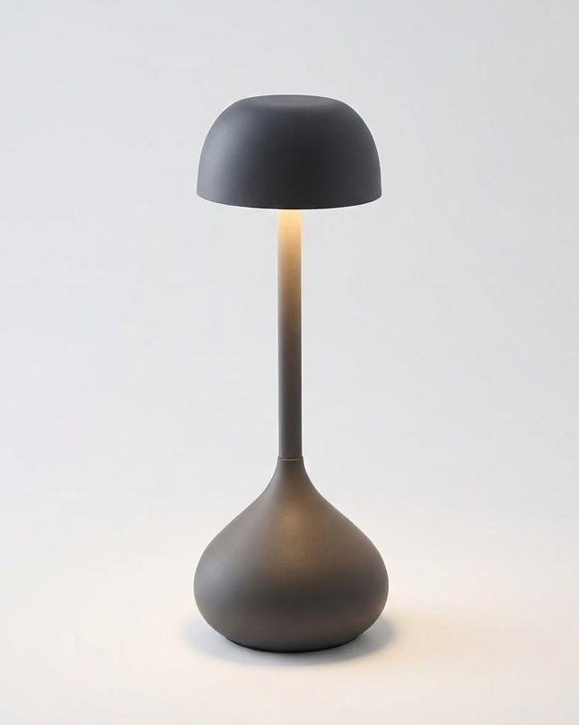 Lampa stołowa bezprzewodowa LED z regulacją jasności w nowoczesnym designie grzybka, wykonana z 6
