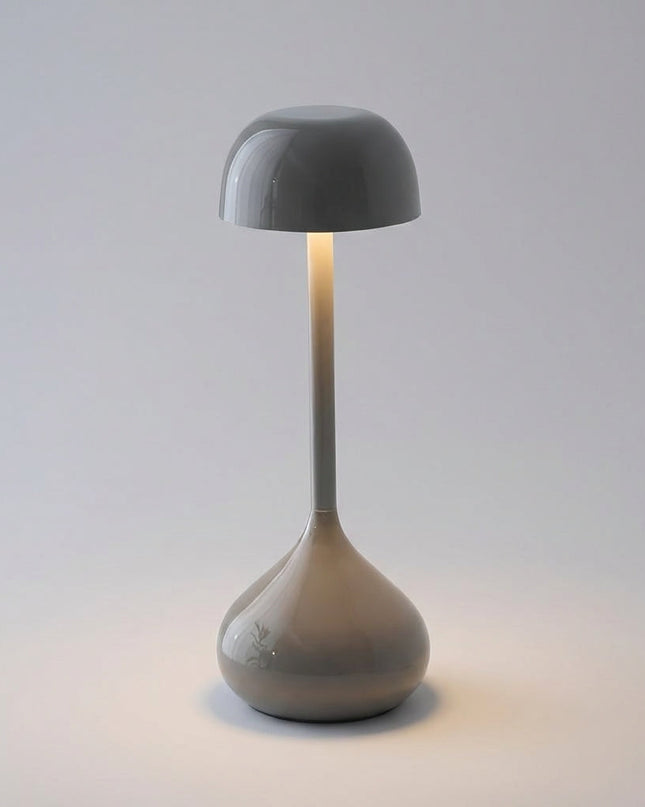 Lampa stołowa bezprzewodowa LED z regulacją jasności w nowoczesnym designie grzybka, wykonana z 7