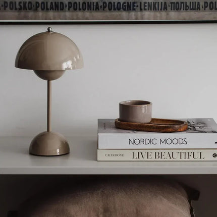 Lampa Stołowa Bezprzewodowa Losno Mushroom z Akumulatorem LED – Nowoczesna Lampka Nocna na Baterie do Salonów 14
