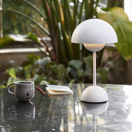 Lampa Stołowa Bezprzewodowa Losno Mushroom z Akumulatorem LED – Nowoczesna Lampka Nocna na Baterie do Salonów 2
